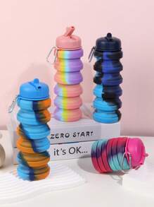 1pc Silicone Retractable Water Cup, Portable Silicone Cup, Collapsible Cup, Portable Cup, High-End Cup, Sports Cup, Capacity 480ml, Outdoor Portable Retractable Drinking Cup Camouflage Creative Sports Water Bottle With Foldable Straw, Shock-Proof, Sports, Fashionable Design, Suitable For Outdoor, Summer, Male And Female, Water Bottle, Office, The Best Summer Outdoor Water Cup Gift For Family