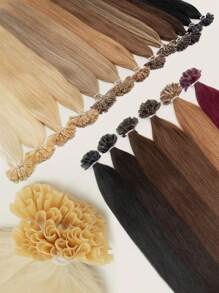 50 piezas de extensiones de cabello con punta en U de 14 a 22 pulgadas, cabello humano liso de color negro natural, queratina invisible, bandas de Remy de calidad de salón para un acoplamiento perfecto