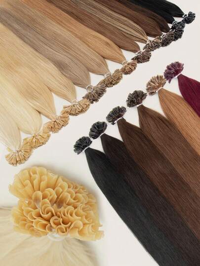 50pcs U Tip Hair Extensions 14-22 Inch Straight Human Hair Natural Black Keratin Invisible Wefts Salon-Quality Remy Hair For Seamless Blend