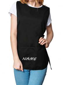 Customized Black Apron - Modern Polyester Oil-Proof Unisex Chef Apron,Customized Cooking Apron,Oil-Proof Apron,Unisex Chef Apron,Personalized Apron,Dustproof Cooking Apron,Sleeveless Apron,Restaurant Work Apron,Wedding Gift Apron,Garden Apron,Professional Chef Apron, Personalized Kitchen Wear For Home, Restaurant, And Garden, Sleeveless Dustproof Chef Apron, Perfect For Weddings, Parties, And Holiday Gifts, Customizable Logo/Text,Home Harmony - Multicolor - View 5