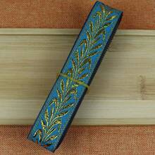 7 Yards 2.5cm Jacquard Ribbon With Golden Floral Leaves Pattern Woven Lace Trim Tape For DIY Sewing And Fabric Projects