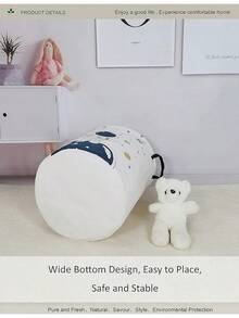 Contenedor redondo de tela para almacenamiento, cesta decorativa, cesta organizadora con asas, para almacenamiento de ropa, libros y artículos diversos (astronauta estrella), 19.pulgadas de - Astronauta estrella - Ver 7