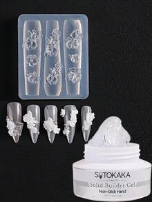 30克固体美甲造型胶套装 3D雕塑胶 不粘手雕胶 UV/LED美甲彩绘胶 含3D硅胶模具和硅胶雕塑刷 美甲沙龙套装 DIY美甲用品 - 彩色 - 查看 17