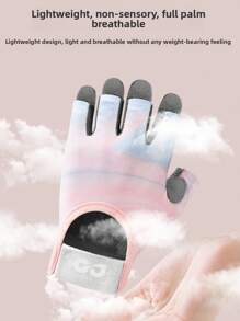 AD 1 Pair Women's Fingerless Workout, Fitness, Cycling, Motorcycle Riding Gloves, Anti-Slip Cushioned Design For Gym, Dumbbell, Yoga Training