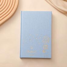 1 pieza Cuaderno cubierto de tela tamaño A5 sin bolígrafo, minimalista y multifuncional - Gris - Ver 9