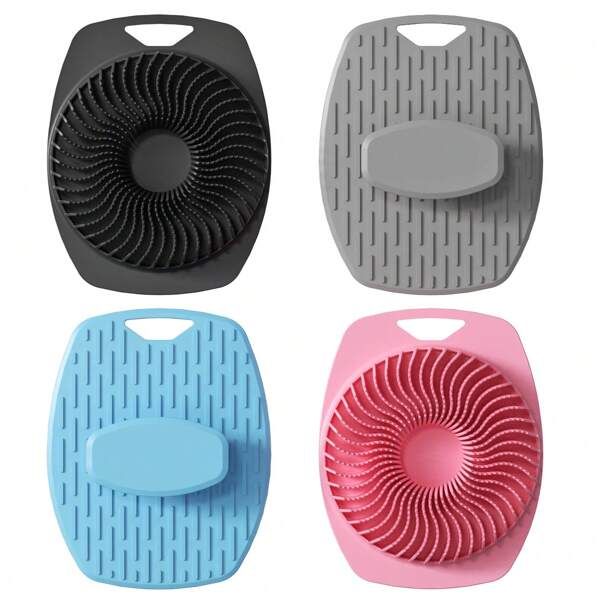1 pieza Cepillo suave de silicona para exfoliar en el baño y la ducha, diseño mejorado con colgador, portátil para lavar el cabello y cepillo de masaje