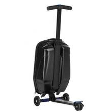 Advwin Scooter Luggage Hardside Ride On Suitcase, Multifunctional Lightweight Foldable Carry On Luggage With Wheels For Travel, School - Pink - View 4