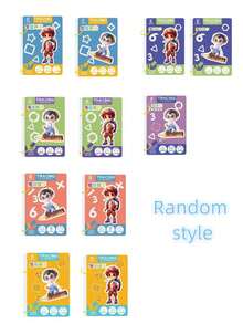 1 Set 32 Pages Reusable Montessori Tracing Workbook With Dry Erase Markers, Thinking & Enlightening Exercise Book For Drawing, Educational Control Of Movement Training. - Multicolor - View 11