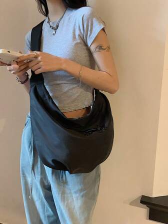 Bolso cruzado de correa ancha estilo japonés para mujer, nueva mochila de gran capacidad de tela Oxford para ir al trabajo, bolso versátil casual y deportivo con forma de bollo