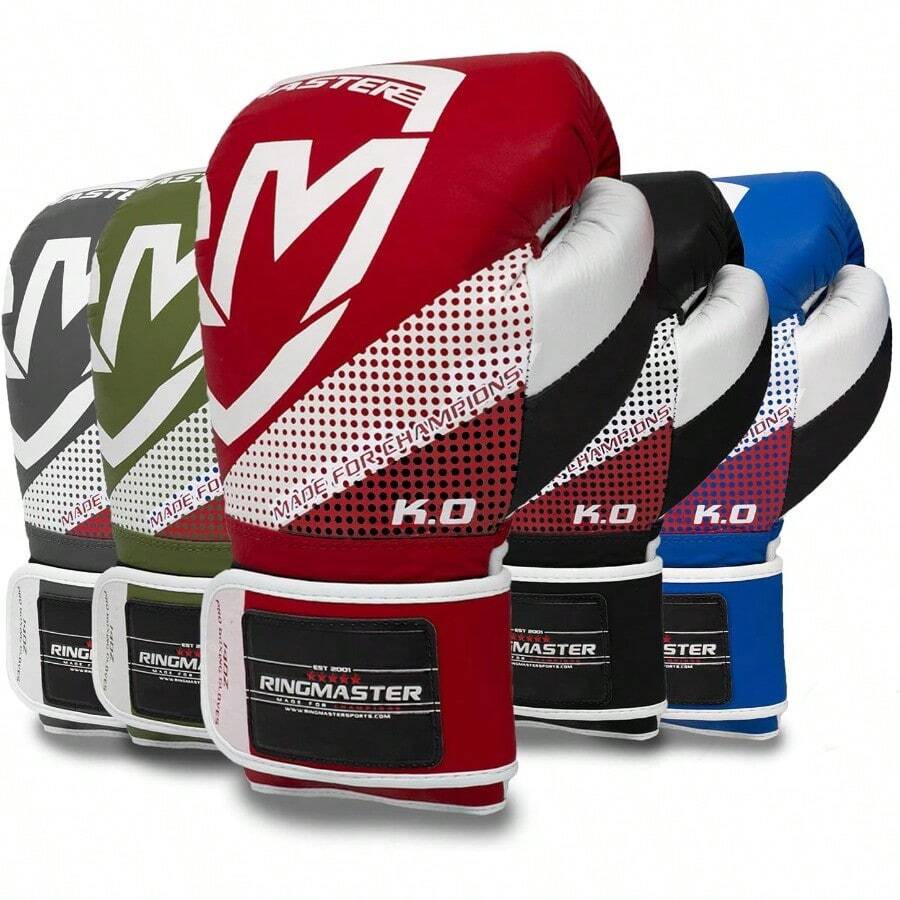 Sports Pro Boxing Gloves Training Sparring Bag Mitts MMA Punch Fight - DazzlingRed - View 1