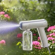 XO Lab Nano-Spray Gun, Handheld Household Nano-Atomizer, Blue Light Atomizer, Wireless Sprayer W/ 268ml Bottle, Suitable For Household Cleaning And Watering Plants And Trees, Lightweight And Powerful - White-1Pc - 查看 13