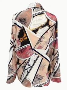 Elegant Casual Cartoon Polyester Button Front Dress, Suitable For Holiday, Daily, Evening, Dating, Spring/Summer