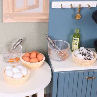 9 件套迷你打蛋模型小雕像、娃娃屋厨房配件、微型厨房装饰、摄影道具