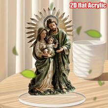 1 Piece 2D Flat Acrylic Virgin Mary Embracing Jesus Ornament, Religious Ornament, Housewarming Gifts, Home Desk Decoration, House Party Decoration, Outdoor Garden, Perfect Gift For Family And Friends