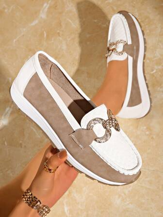 Fashionable British Inspired Women Loafers, Soft Sole Casual Shoes, Slip-On Design With Breathable Fabric Suitable For All Seasons, Perfect Daily Style Footwear