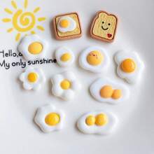 11pcs Versatile Resin Egg Toast Fridge Magnets, Home Decor Stickers For Bedroom, Living Room, Office, Whiteboard, Memo Board, Kitchen, Dishwasher, Cabinet, Birthday Party Decoration