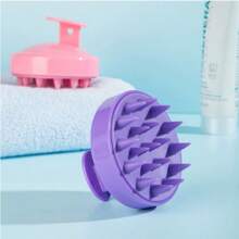 1pc Cute Candy Color Soft Silicone Shampoo Massage Brush, Scalp Massager Shower Hair Brush, Head Massage Device For Stress Relief, Hair Growth Stimulation, Dandruff & Exfoliation, Dual Use For Wet Or Dry, Gentle On Scalp, Suitable For Men And Women, Hair Clips, Hair Accessories, Back To School Supplies Home Bathroom Decor Fall Decor