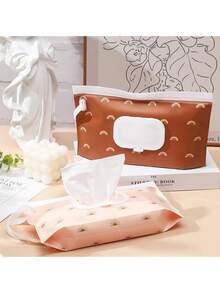 1pc Baby Portable Flip Cover Self-Sealing Tissue Paper Holder Bag For Travel