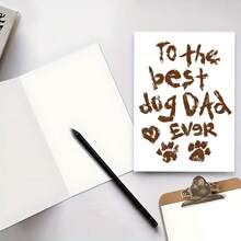 1pc Dog Dad's Delight: Funny & Cute Birthday Card - Perfect Gift For Pet Lovers, Also Suitable For Christmas, New Year, Birthday, Thank You, Father's Day Cards And Christmas Cards. - Multicolor - View 5