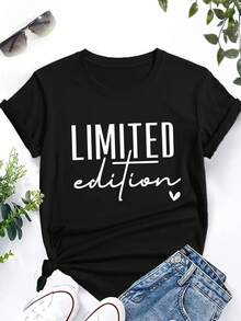 Solid Color Short Sleeve Casual Regular T-Shirt, Suitable For Daily Wear - Black - View 4