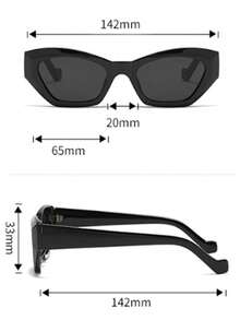 1/3/4副男女通用韩版时尚黑色猫眼多边形百搭太阳镜，适合优雅着装、旅行、运动、驾驶、节日、海滩、音乐节、郊游、夏季配饰、度假、家庭出游、高尔夫、徒步旅行、街头风格、运动、派对、户外活动、假日 - 彩色 - 查看 5