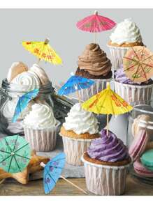 20 pezzi/50 pezzi/70 pezzi/100 pezzi Ombrellini, parasole, decorazioni per cocktail, decorazioni per cupcake, vari colori e design, Hawaii, Hawaii, Tiki, rinfrescanti per l estate hawaiana, spiaggia, viaggio