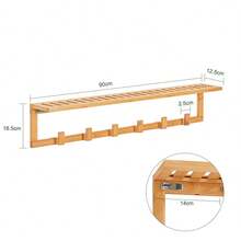 Coat Hooks With Shelf, Kitchen Wall Cabinets, Coat Rack With Shelf FHK06-N - True Color - View 2