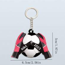 1pc Customized Acrylic Football Sports Design Keychain, Fashion Gift For Sports Fan, Friend, Lover, Family, Daily, Memorial, Holiday, Father's Day Gift