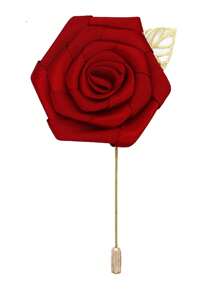 1 Peça Boutonnière de Noivo em Rosa de Seda com Folha de Corrente Dourada para Decoração de Noivo, Casamento e Festa de Casamento, Melhor Presente, Decoração de Casamento, Decoração Doméstica, Decoração de Quarto, Lembrancinhas de Festa, Decorações de Aniversário de Noiva, Formatura, Decorações de Festa Despedida de Solteira