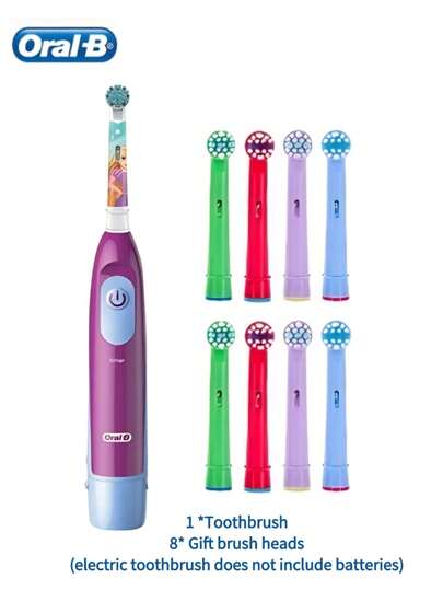 Oral-B Cepillo de dientes eléctrico Oral B DB5510K a pilas AA, con cabezal rotatorio profesional saludable, adecuado para dientes pequeños, cepillo de dientes inteligente con 8 cabezales de cepillo