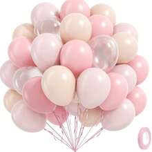 21 quả bóng bay màu hồng nhạt 10 inch với bóng bay trong suốt màu hồng nhạt để tiết lộ giới tính cho tiệc sinh nhật BabyShower - Nhiều màu - Xem 1