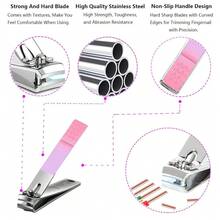 Manicure Set Women Nail Clipper Set Travel Manicure Kit With Glass Nail File Stainless Steel Nail Clippers With Case Nail Grooming Kit Nail Kit Nail Personal Care Set Gift For Women - Mermaid color - View 4
