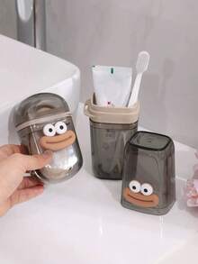 1-Piece Travel Soap Box And Toothbrush Cup Set With Cute Sausage Mouth Decoration, Creative And Light Luxury Travel Toothbrush Cup And Soap Box With Lid, Sealed And Portable With Drain, Small Soap Box For Business Trips, A Must-Have In Student Dormitories And Bathhouses, A Must-Have In Travel Dormitories, A Must-Have For Returning To School, A Perfect Storage Solution. - Multicolor - View 3