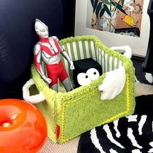 1入組可愛收納籃，小眾好看的小怪獸玩具零食收納籃，組織摺疊式大容量家庭收納籃，適用於書架，客廳，臥室，宿舍，辦公室，房間裝飾，家居裝飾 - 粉色 - 查看 17