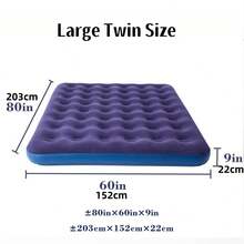 1 pieza Colchón de aire inflable azul, esterilla inflable individual de PVC de color aleatorio para uso en exteriores, azul