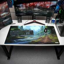 Tilt Schreibtischunterlage 100x50 cm Gaming Mauspad XXL Rutschfter Mousepad Grob für Schreibtisch und PC Gadgets Wasserdichter Dk Mat Verdantvale Village - VerdantvaleVillage-100x50cm - Übersicht 3