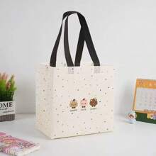 12pcs/Cartoon Cute Bear Tote Bag Clothing Store Non Woven Bag Shopping Gift Shopping Bag Summer Cooling,Beach,Travel