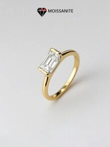 LOVESSOM 925 Silver 1 Carat Moissanite Fashion Retro Wedding Ring, Suitable For Christmas, Thanksgiving, Valentine's Day, Men And Women Couples, Daily And Wedding Wear, Proposal Wear And Gift