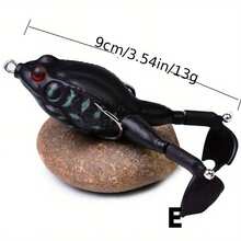3pcs/Set Topwater Frog Duck Fishing Lures For Bass - Propeller Crankbaits With Floating Rotating Tail Tractor Kit Accessories - Black - View 6