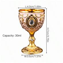 1pc European Vintage Faux Gemstone Metal Goblet, Suitable For Wedding Anniversary, Drinking Red Wine, White Wine, Champagne, Wine, Spirits