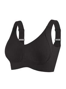 3/4PCS EssElegance Push-Up Seamless Bra Set - Adjustable Straps & Wire-Free Support For Daily Wear, Ultra-Soft Breathable Fabric - 彩色 - 查看 8