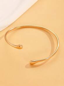 1 pieza Pulsera bangle elegante con forma de lágrima y círculo para mujer, adecuada para uso diario, fiesta, vacaciones y reuniones
