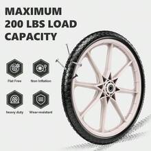 Flat Free Tire & Wheel Set 3/4" & 5/8" Bearing, Ideal Replacement For Rubbermaid Wheelbarrow, Lawn & Garden Carts - Grey - View 4