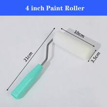 Set de 5 role de vopsea reutilizabile - 1 rolă de vopsea, 3 capete de rolă, 1 pensulă plată - Ușor de umplut și utilizat - Instrumente de vopsit și reparare a pereților - Structură din plastic - Pensule multifuncționale pentru arte, meșteșuguri și decorațiuni interioare - Imprimarea pe suprafața capului de pensulă este normală, Consumabile pentru decorațiuni interioare