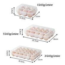 Can Hold 24 /15 /6 Eggs With Lid Egg Holder, Suitable For Refrigerator, Plastic Storage Container/Demon Egg Tray With Lid
