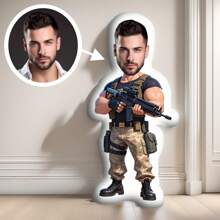 Customized 3D Print Shape Shifting Pillow - Personalized Military Design, Interesting Gift For Friends And Family, Soft Knitted Fabric, Mixed Color