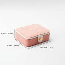Elegant Portable Mini Leather Jewelry Storage Box With Mirror, Suitable For Storing Rings, Earrings, Necklaces, Bracelets, Holiday Gifts And Travel Essential - Suede Jewelry Box With Mirror - View 9