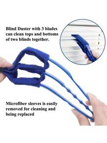 2pcs/Set, Pieces Car Air Conditioner Cleaning Brush - Ultra-Fine Fiber, Reusable Window Cleaner - Easy To Use And Washable - Suitable For Blinds, Shutters, Curtains, Etc.-Detachable And Washable Dusting Brushes Household Crevice Wizard Air Conditioner Vent Cleaning Brushes Blinds Cleaning Tools