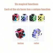 6面抗焦虑减压骰子魔方减压玩具，新款减压骰子手柄魔方骰子，材质光滑，手感舒适，轻松减压，成人减压玩具，送给朋友的独特新奇礼物，抵抗焦虑和烦躁