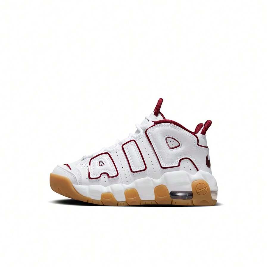 Nike AIR MORE UPTEMPO (PS) Youth Everyday Casual Sports Sneakers For Basketball - White Red - View 1